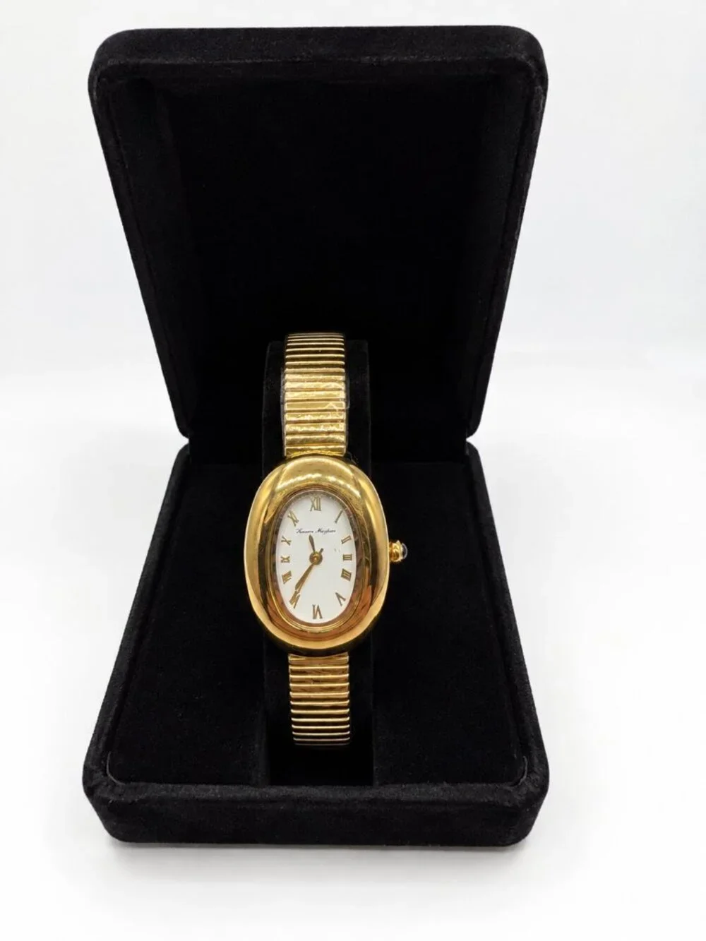 Heaven Mayhem Gold Tone Oval Watch Like New Working